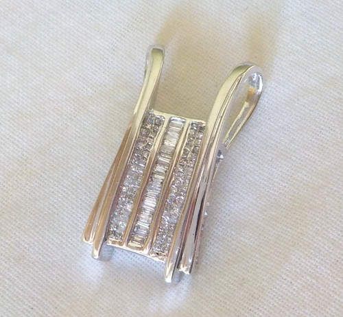 14k white gold ladder cluster - white,